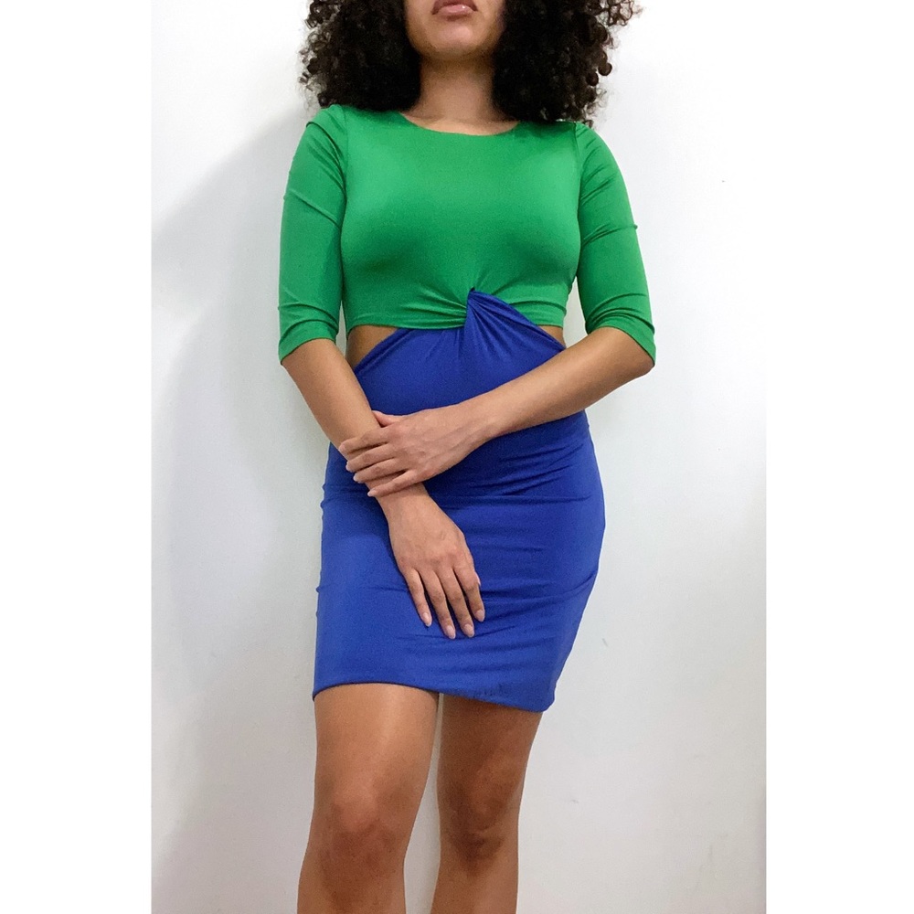 Colour Block Slinky Dress